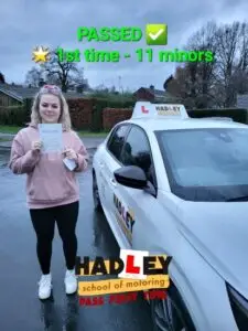 driving lessons with Hadleys got Eme through her driving test