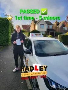 Ollie passed his driving test with Hadleys SOM