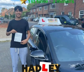 Hugo (1st Time Pass) 10/06/25 Recent passer with icons highlighting they passed first time with 3 minors