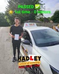 Aaron passed his driving test with ZERO faults with Paul Hadley Aaron passed his driving test with ZERO faults with Paul Hadley
