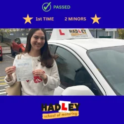 Alicia - 31/10/2025 Recent passer with icons displaying passed first time 2 minors