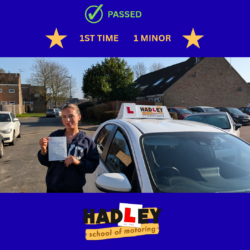 Chloe - 05/03/2026 Image of recent passer with icons displaying first time pass with 1 minor