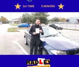 Christian - 19/11/2025 Image of recent passer with icons displaying first time pass with 5 minors