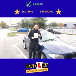 Christian - 19/11/2025 Image of recent passer with icons displaying first time pass with 5 minors