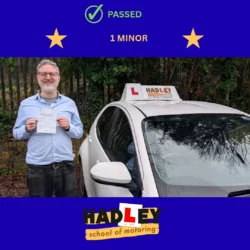 DY - 18/12/2025 Image of recent passer with icons displaying passed with 1 minor