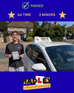 Daniel - 11/08/2025 Recent passer with icons highlighting they passed first time with 2 minors