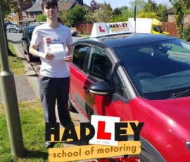 Dom (1st time pass) 30/04/2025 Recent passer with icons highlighting they passed first time with 4 minors
