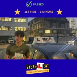 Dylan - 01/12/2025 Image of recent passer with icons displaying first time pass with 3 minors
