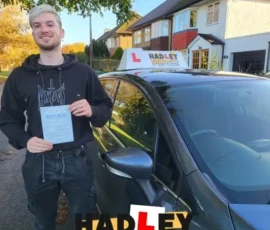 Felix passed his driving test with lessons from Hadleys SOM