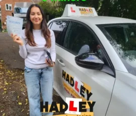 Jennifer passed her driving test in Barnet with Hadley SOM