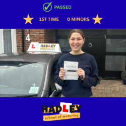 Jessica - 13/03/2026 Image of recent passer with icons displaying first time pass with 0 minors