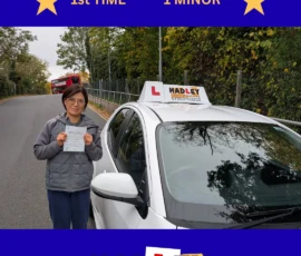 Jessie - 15/10/2025 Recent passer with icons highlighting they passed with 1 minor