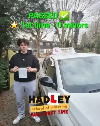 Leo passed his driving test with ZERO faults with Paul Hadley Leo passed his driving test with ZERO faults with Paul Hadley
