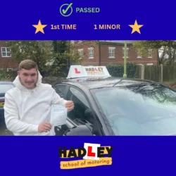 Liam - 19/11/2025 Image of recent passer with icons displaying first time pass with 1 minor