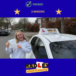 Lily - 10/03/2026 Image of recent passer with icons displaying pass with 2 minors