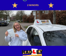 Lily - 10/03/2026 Image of recent passer with icons displaying pass with 2 minors