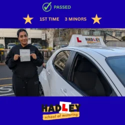 Nadine - 25/11/2025 Image of recent passer with icons displaying first time pass with 3 minors