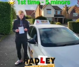 Ollie passed his driving test with Hadleys SOM