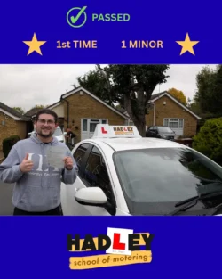 Oscar - 19/10/2025 Recent passer with icons highlighting they passed with 1 minor