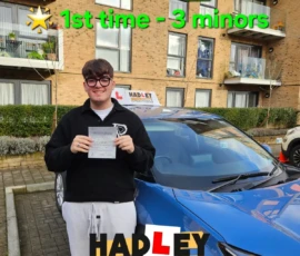 Dylan (1st Time Passer) Recent passer with icons highlighting they passed first time with 3 minors