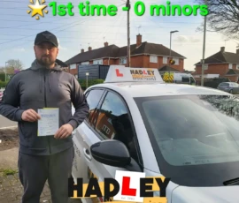 Harry(Borehamwood) Recent passer with icons highlighting they passed first time with 0 minors