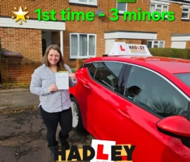 Ancuta (Hatfield) Recent passer with icons highlighting they passed first time with 3 minors