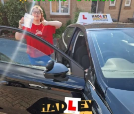 Kayla (1st Time Passer) 09/05/2024 Recent passer with icons highlighting they passed first time with 8 minors