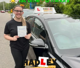 Natasha (1st Time Passer) 20/05/2024 Recent passer with icons highlighting they passed first time with 8 minors