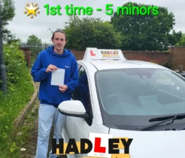 Kyle (1st Time Passer) 28/05/2024 Recent passer with icons highlighting they passed first time with 5 minors