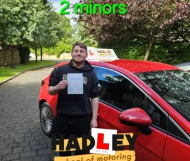 Louis (1st Time Passer) 10/06/2024 Recent passer with icons highlighting they passed with 2 minors
