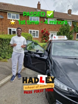 William (1st Time Passer) 13/06/2024 Recent passer with icons highlighting they passed first time with 4 minors