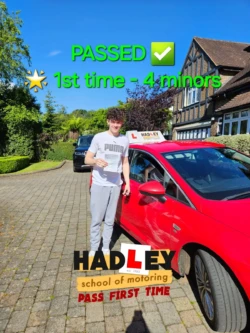 Tino (1st Time Passer) - 17/06/2024 Recent passer with icons highlighting they passed first time with 4 minors