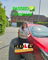Tali ( First Time Passer) 18/06/2024 Recent passer with icons highlighting they passed with 0 minors