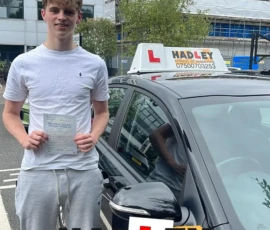 Sam (1st time pass) 09/09/2024 Recent passer with icons highlighting they passed first time with 5 minors