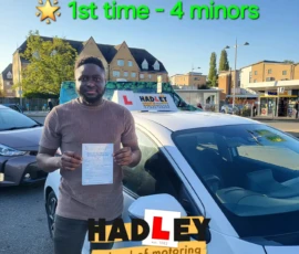 Ola (1st Time Pass) 11/10/2024 Recent passer with icons highlighting they passed first time with 4 minors