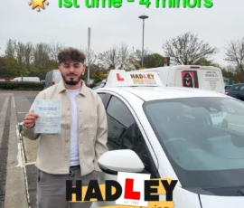 Lewis (1st time pass) 08/11/2024 Recent passer with icons highlighting they passed first time with 4 minors