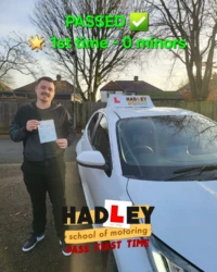 Paul (1st Time Pass) 29/11/2024 Recent passer with icons highlighting they passed first time with 0 minors