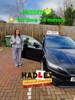 Chanel (1st Time Pass) 02/12/2024 Recent passer with icons highlighting they passed first time with 4 minors