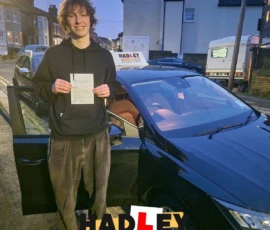 Joe (1st Time Pass) 08/01/2025 Recent passer with icons highlighting they passed first time with 4 minors