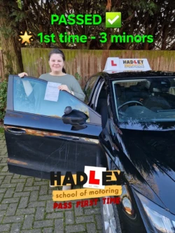 Villy (1st Time Pass) 09/01/2025 Recent passer with icons highlighting they passed first time with 3 minors