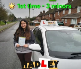 Dell (1st Time Pass) 22/01/2025 Recent passer with icons highlighting they passed first time with 3 minors
