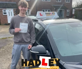 Jude (1st Time Pass) 25/02/2025 Recent passer with icons highlighting they passed first time with 1 minor