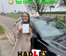 Taneesha (1st Time Pass) 10/03/2025 Recent passer with icons highlighting they passed first time with 6 minors