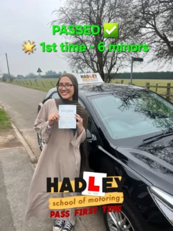 Taneesha (1st Time Pass) 10/03/2025 Recent passer with icons highlighting they passed first time with 6 minors