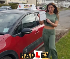 Amina (1st Time Pass) 11/02/2025 Recent passer with icons highlighting they passed first time with 2 minors