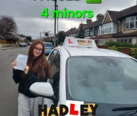 Stella (Passed) 17/03/2025 Recent passer with icons highlighting they passed with 4 minors