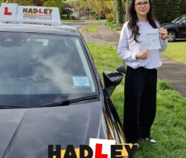 Issy (1st Time Pass) 22/04/2025 Recent passer with icons highlighting they passed first time with 0 minors