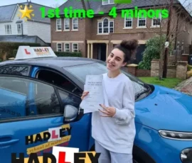 Sofia 1st time passer Recent passer with icons highlighting they passed first time with 4 minors