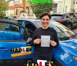 Hourieh (Barnet) Recent passer with icons highlighting they passed with 2 minors