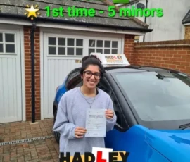 Ria 1st time passer Recent passer with icons highlighting they passed first time with 5 minors